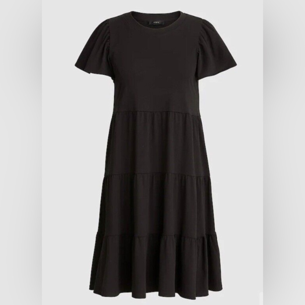 J. CREW Tiered Mini Dress in Black - Picture 5 of 10